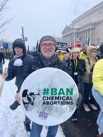 The Rev. Pat Mahoney directs the Christian Defense Coalition and is chief strategy officer for Stanton Public Policy Center. Mahoney has been protesting abortion at the March for Life since Roe v. Wade was decided 51 years ago. (Courtesy of Pat Mahoney)