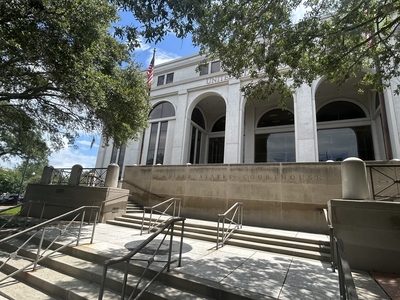 The Joseph Woodrow Hatchett United States Courthouse and Federal Building in downtown Tallahassee, Florida, where Deputy Attorney General Todd Blanche met on Thursday, July 24, 2025, with David O. Markus, lawyer for Ghislaine Maxwell. Maxwell, former girlfriend of late financier and Florida sex offender Jeffrey Epstein, is serving a 20-year sentence at a Tallahassee federal prison for conspiring with Epstein to sexually abuse girls. (Photo by Christine Sexton/Florida Phoenix)&nbsp;