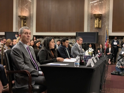 Witnesses, including two U.S. citizens shot by federal immigration officers, testify at congressional Democrats’ forum on use of force by Department of Homeland Security officers on Feb. 3, 2026. (Photo by Ashley Murray/States Newsroom)