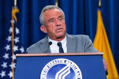 U.S. Secretary of Health and Human Services Robert F. Kennedy Jr. speaks during a policy announcement event at the U.S. Department of Health and Human Services on Jan. 8, 2026 in Washington, D.C. (Photo by Anna Moneymaker/Getty Images)