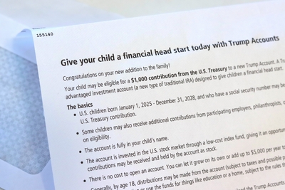 A letter sent to parents about Trump Accounts for their children. (States Newsroom photo)