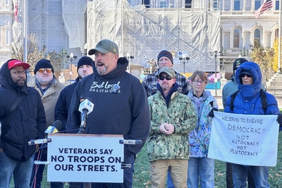 Maryland veterans rally against Trump threats to send federal troops to Baltimore