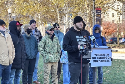 Maryland veterans rally against Trump threats to send federal troops to Baltimore