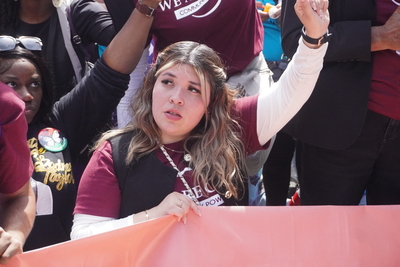 A year later, Abrego Garcia’s wife says ‘thanks,’ urges rallygoers to keep fighting