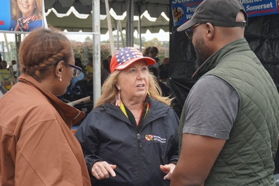 Windy, with outbreaks of handshaking and backslapping at Tawes crab feast