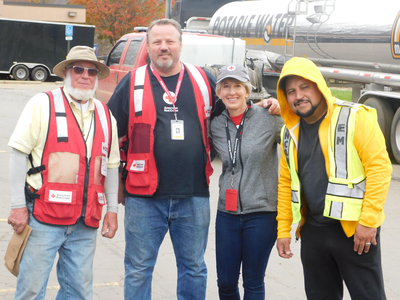 a group of Red Cross volunteers
