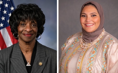 US Rep. Valerie Foushee and Durham County Commissioner Nida Allam
