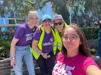 Volunteers with a pro-abortion rights coalition in Florida.