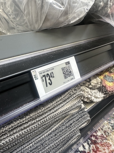 An electronic shelf label displays a price at a Philadelphia Walmart. (Photo by Madyson Fitzgerald/Stateline)