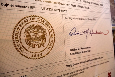 Utah becomes 1st state to fully launch digital apostille program for international documents