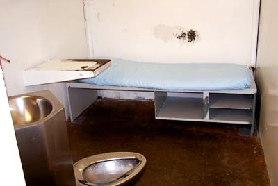 A typical empty cell at the Polunsky Unit in Livingston. The Polunsky Unit is where death row inmates are housed before execution.