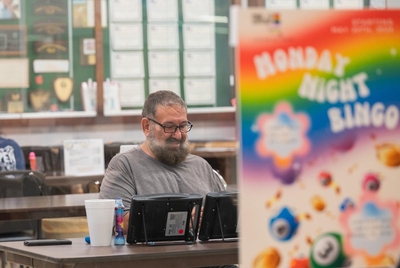 Eddie Almendariz, long time Bingo player participates in the first night of Bingo hosted by Pride Center West Texas at VFW Post 4372 in Odessa on May 20, 2024.