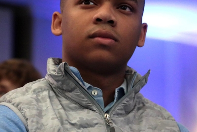 CJ Pearson speaking at an event in Tuscaloosa, Alabama, on Nov. 3, 2021.