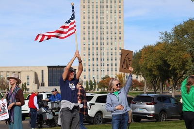 No Kings rallies in North Dakota emphasize early voting