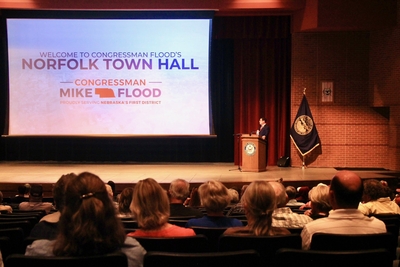 Nebraska U.S. Rep. Mike Flood is still doing town halls in 2026 — and facing hostile crowds. Why?