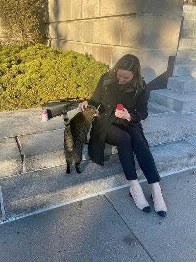 ‘So freaking cute’: Supporters pitch Cameron the Capitol Cat statue outside Nebraska State Capitol