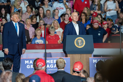 Trump asks Nebraska to ‘pretend’ he’s on the midterm ballot