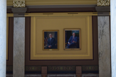 Indiana’s gubernatorial portraits get a new home in Statehouse hallways