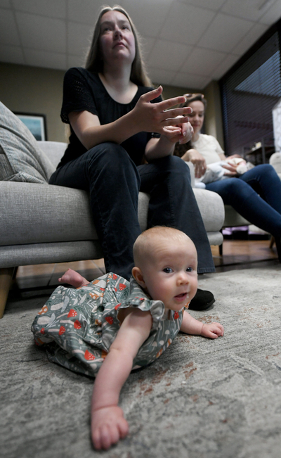 A baby crawl on the floor