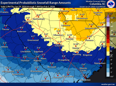 Storm Gianna could bring up to a foot of snow to parts of SC