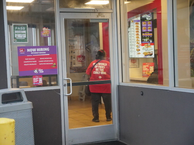 Andarina Petero prepares to leave work after her graveyard shift at a Jack in the Box in Honolulu. (Civil Beat photo Ronen Zilberman)