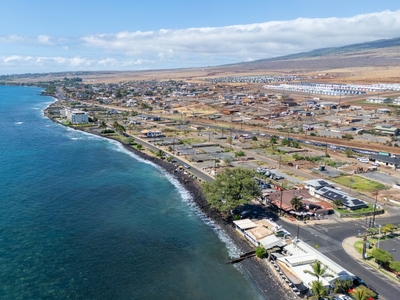 Aerial shot of Front Street Lahaina two-years after 2023 Maui fire