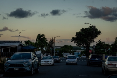 The Waipahu street where Guy Yonamine was found unresponsive, photographed August 10, 2026. (Craig Fujii/Civil Beat/2026)