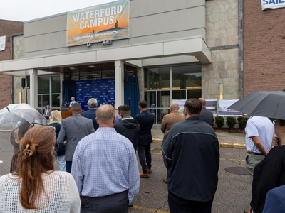Electric Boat cheers move into new campus at former Crystal Mall in Waterford, Conn.