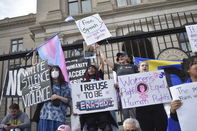 Protesters at Georgia Capitol decry Trump policies ranging from deportation to trans restrictions