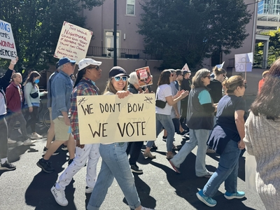 Demonstrators turn back out in Georgia for No Kings, this time with their attention turned to voting