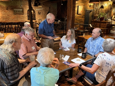 Tom Arkoosh speaking with Lewiston residents