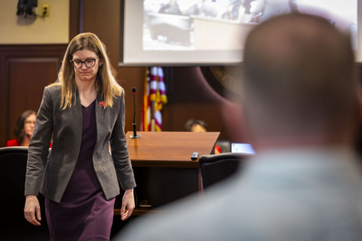 Idaho Medicaid administrator Juliet Charron testifies before the Senate Health and Welfare Committee