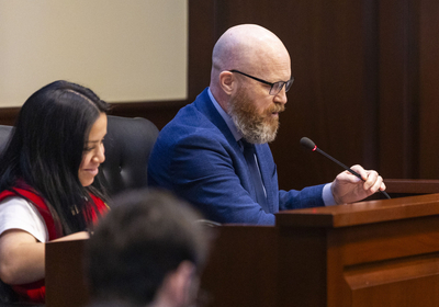 Sen. Brian Lenney, R-Nampa, asks a question during the Senate Health and Welfare Committee