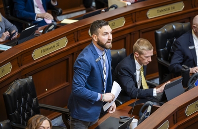 Rep. Jordan Redman, R-Coeur d'Alene, speaks from the Idaho House floor