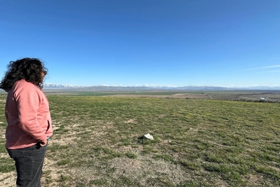 Goli stands atop Ferry Butte, one of the highest points on the Fort Hall Reservation