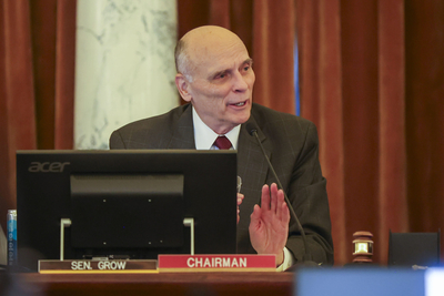 Sen. Scott Grow, R-Eagle, makes a comment during the Joint Finance-Appropriations Committee meeting