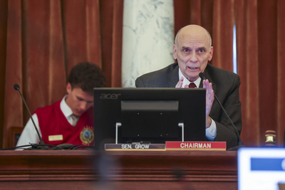 Sen. Scott Grow, R-Eagle, makes a comment during the Joint Finance-Appropriations Committee