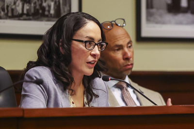 Rep. Soñia Galaviz, D-Boise, makes a comment during the House Education Committee meeting