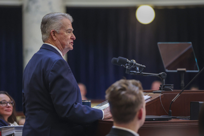 Idaho Republican Gov. Brad Little gives his State of the State Address