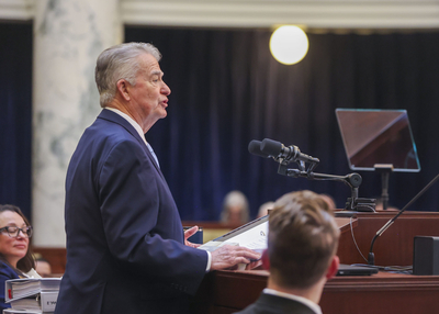 Idaho Republican Gov. Brad Little gives his State of the State Address