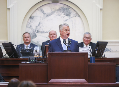 Idaho Republican Gov. Brad Little gives his State of the State Address