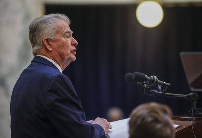 Idaho Republican Gov. Brad Little gives his State of the State Address
