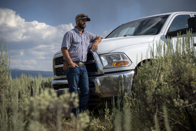 rancher Nick Beard stands on the 160-acre parcel of Idaho state land east of Tetonia that his family has leased for cattle grazing since 1992