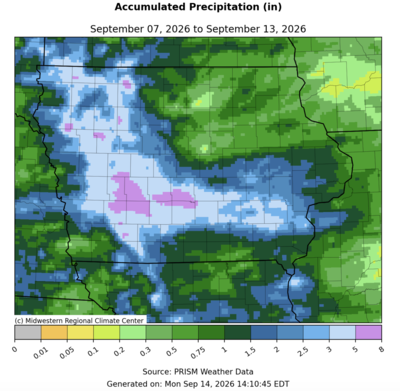 ‘Excessively wet’ conditions reported as harvest begins in Iowa&nbsp;