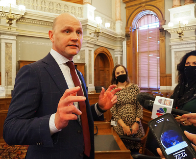 Secretary of State Scott Schwab's reelection campaign threw water on complaints leveled by Republican primary opponent Mike Brown, a former Johnson County Commission member (Sherman Smith/Kansas Reflector)