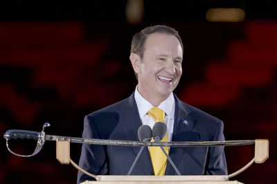 Louisiana Republican Gov. Jeff Landry speaks during his inauguration ceremony at the State Capitol building in Baton Rouge
