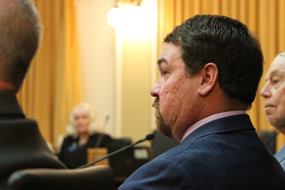 Senator-elect Josh Kassmier, a former House representative from Fort Benton, at a Senate Republican caucus meeting on Nov. 12, 2024. (Photo by Blair Miller, Daily Montanan)