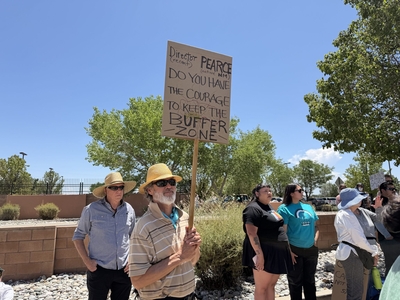 New Mexicans protest outside BLM office over proposal to undo Chaco Canyon mining protections