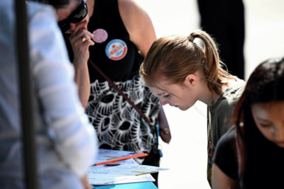 NMSU students in Las Cruces took part in National Voter Registration Day ahead of midterm elections