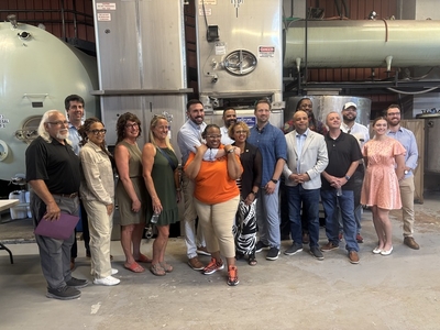 The Pennsylvania House Majority Policy Committee toured Nissley Vineyards, located in Lancaster County, and held a roundtable discussion on July 28, 2025. (John Cole/Capital-Star)